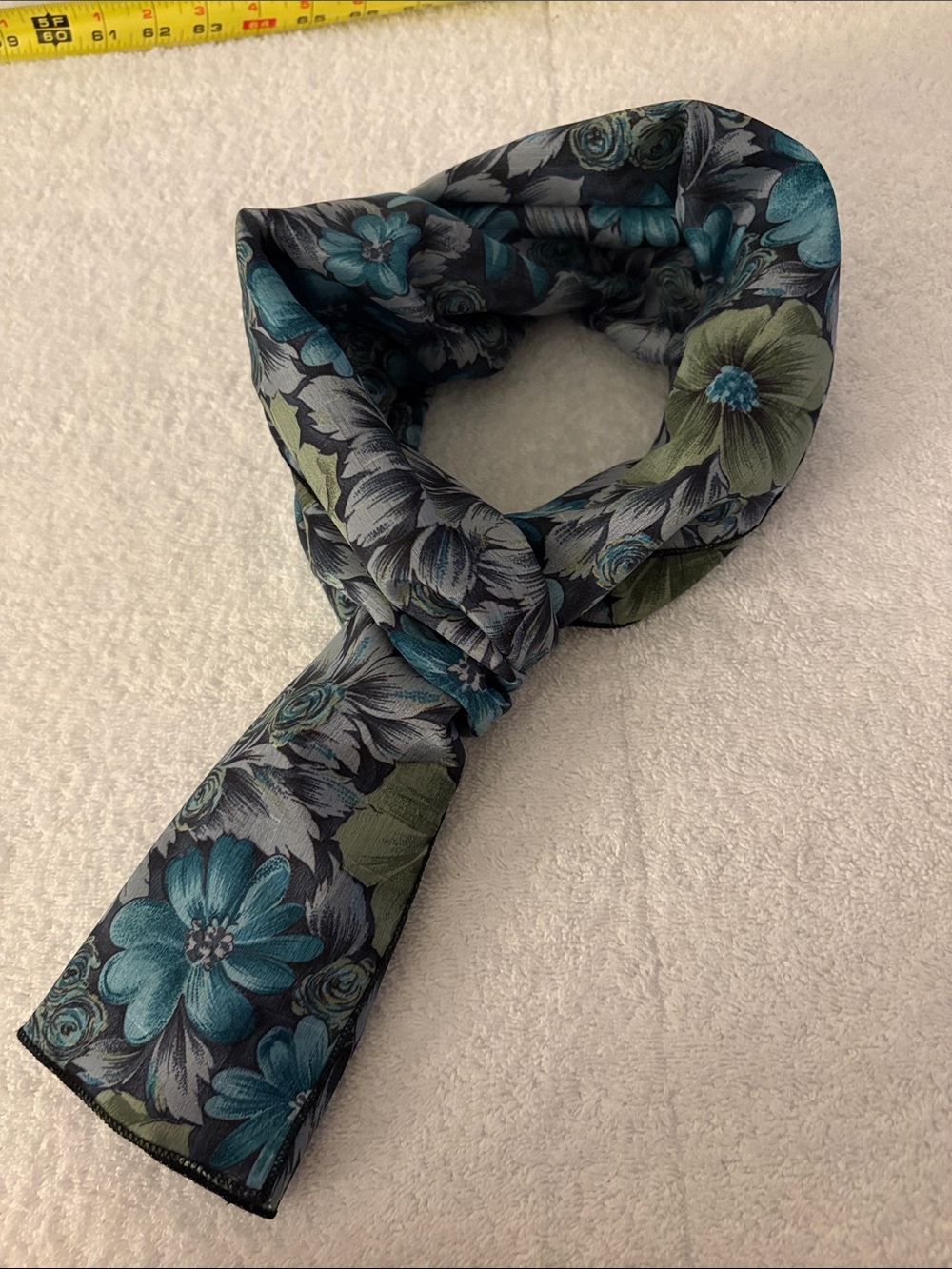 Collection XIIX Floral Scarf in Teal, Olive & Gray